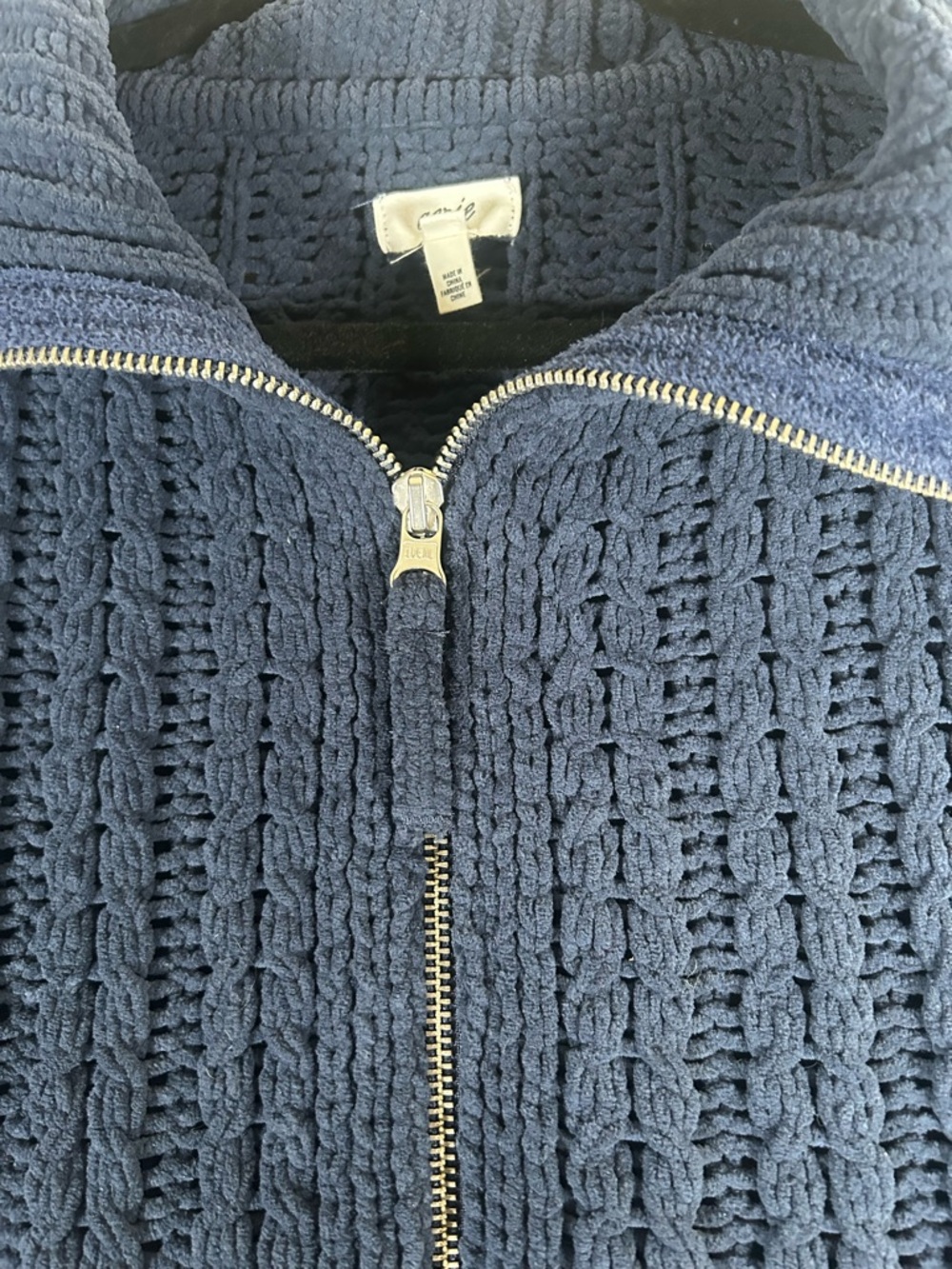 Aerie Navy Cable-Knit Half-Zip oversized Pullover Sweater - Picture 10 of 14